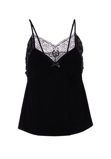 top lace strap blouse donna nera ACNE STUDIOS | AC0741900